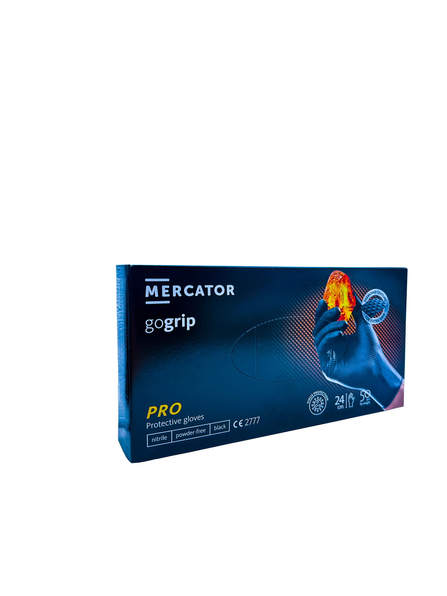 Vienkartinės nitrilinės pirštinės MERCATOR GOGRIP (dėžutė 50 vnt.)